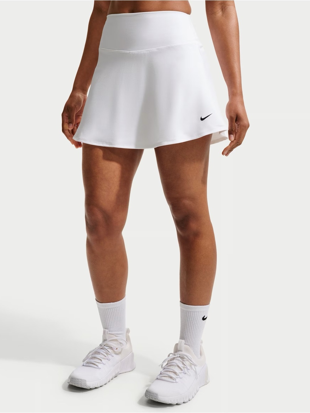 Nike White Athletic Skort with Black Swoosh